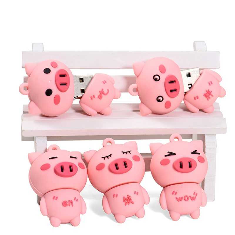 SHANDIAN USB 20 flash drive 64GB Cute pig Cartoon High speed Pen drive with key chain Memory stick Business gift U disk C251209