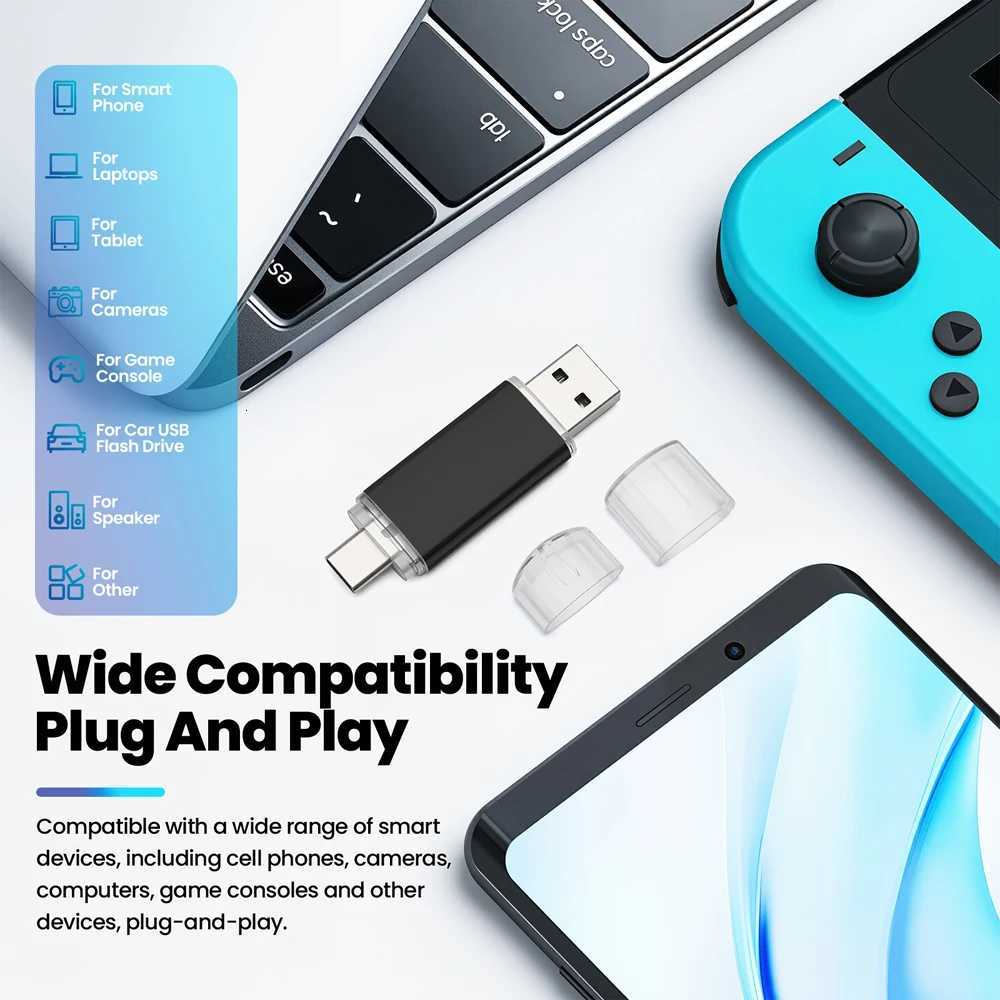USB C Thumb Drive 64GB USB20 to USB Type-c Flash Drive High-Speed Transmission Memory Stick for pro GalaxyiPad PC C251209