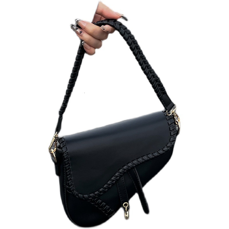 designer bag Capsule Milk Cap JNNG High-end New Black Underarm Saddle Women's Handheld Crossbody Bag