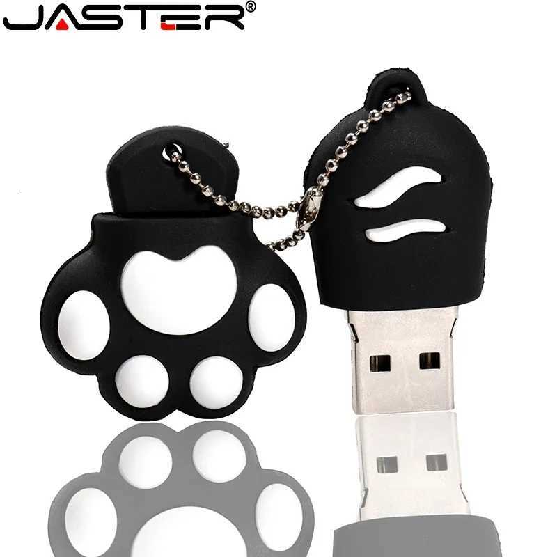 Silicone Cat Claw Cartoon USB Drive USB 20 Flash Drive 8GB Girl specific pen driver 128GB 64GB Key Chain Memory Stick USB Stick C251209