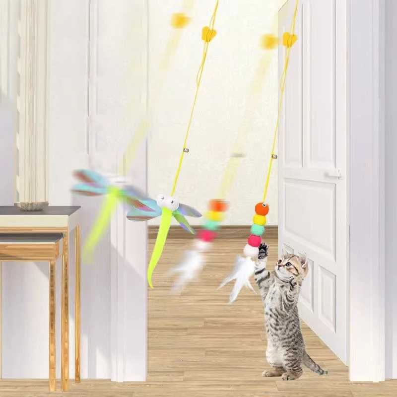 Funny Cat Toy Interactive Cat Toys Hanging Long Rope Swing Teasing Cats Toy for Kitten Elastic Hanging Door Teasing Cat Supplies M251209
