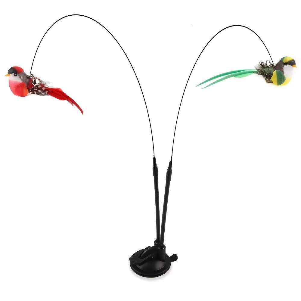 Interactive Cat Wand - Non-slip suction cup base and double-locking grip design no batteries required suitable for indoor and M251209