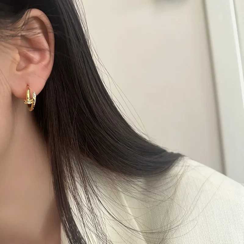 Real 925 Sterling Silver Zircon Round Hoop Earrings for Women Minimalist TrenDY Fine Jewelry Shiny Tool AccESSories K251209 H260129