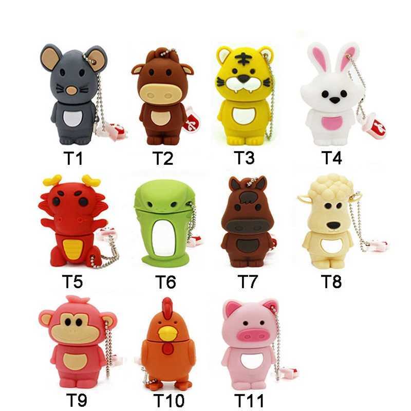 Chinese Zodiac usb flash drive disk green snake/chicken/rabbit/horse/monkey memory stick pendrive Pen drive 8GB 16GB 32GB C251209