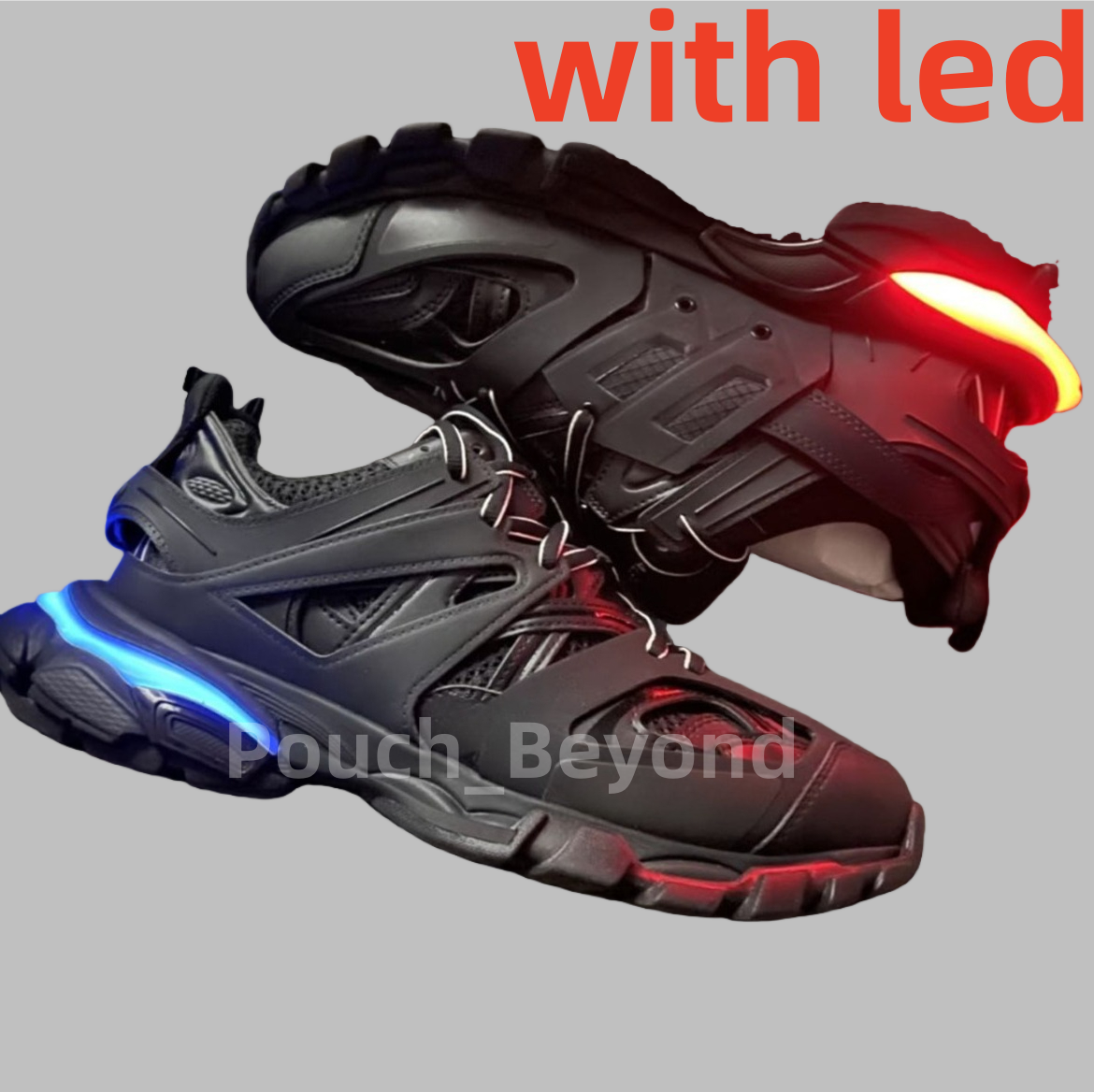 Luxury sneaker Designer Shoes Track Led 3.0 Men Women Dress Shoes Sneakers Led Tracks Trainers Casual Sports Shoes Black White Blue Triples 3 Runners Sneaker with box