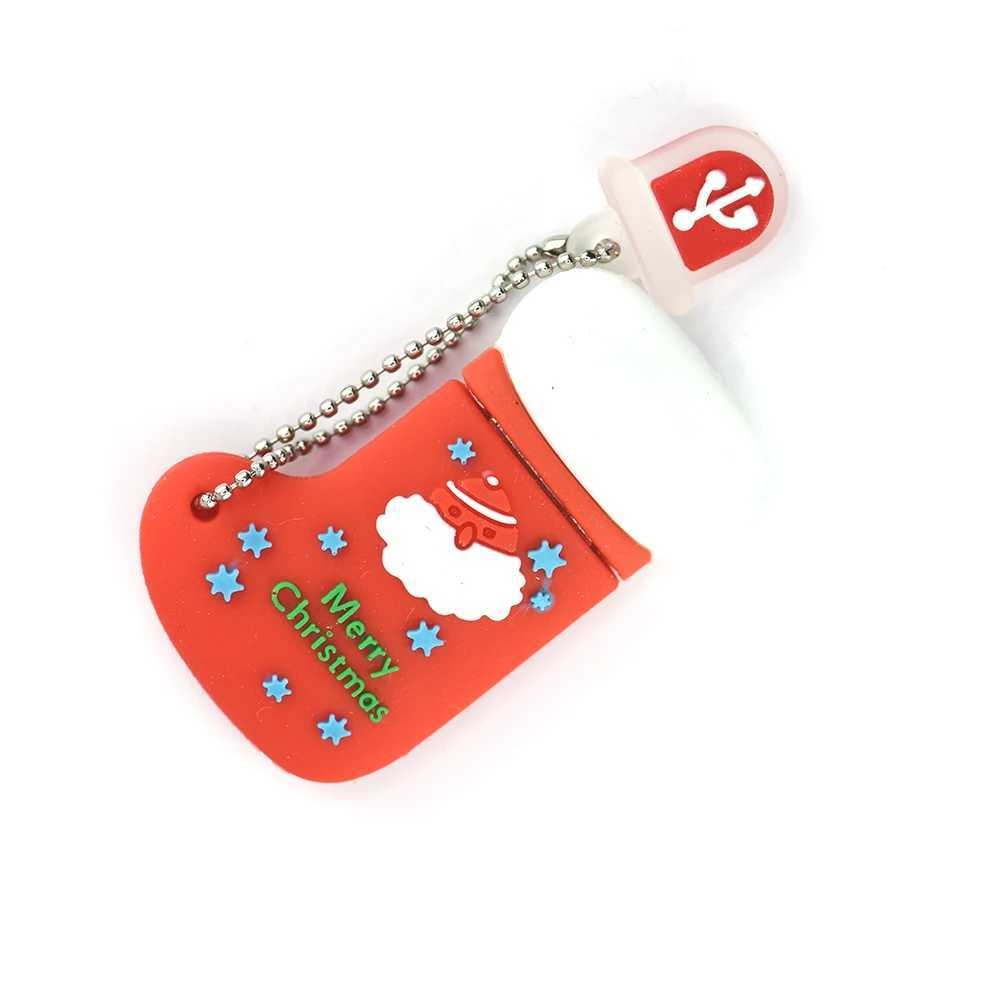 cute Santa Claus usb flash drive 4GB 8GB 16GB memory stick 32GB 64GB cartoon snow boots 128GB U disk Christmas gift pen driv C251209