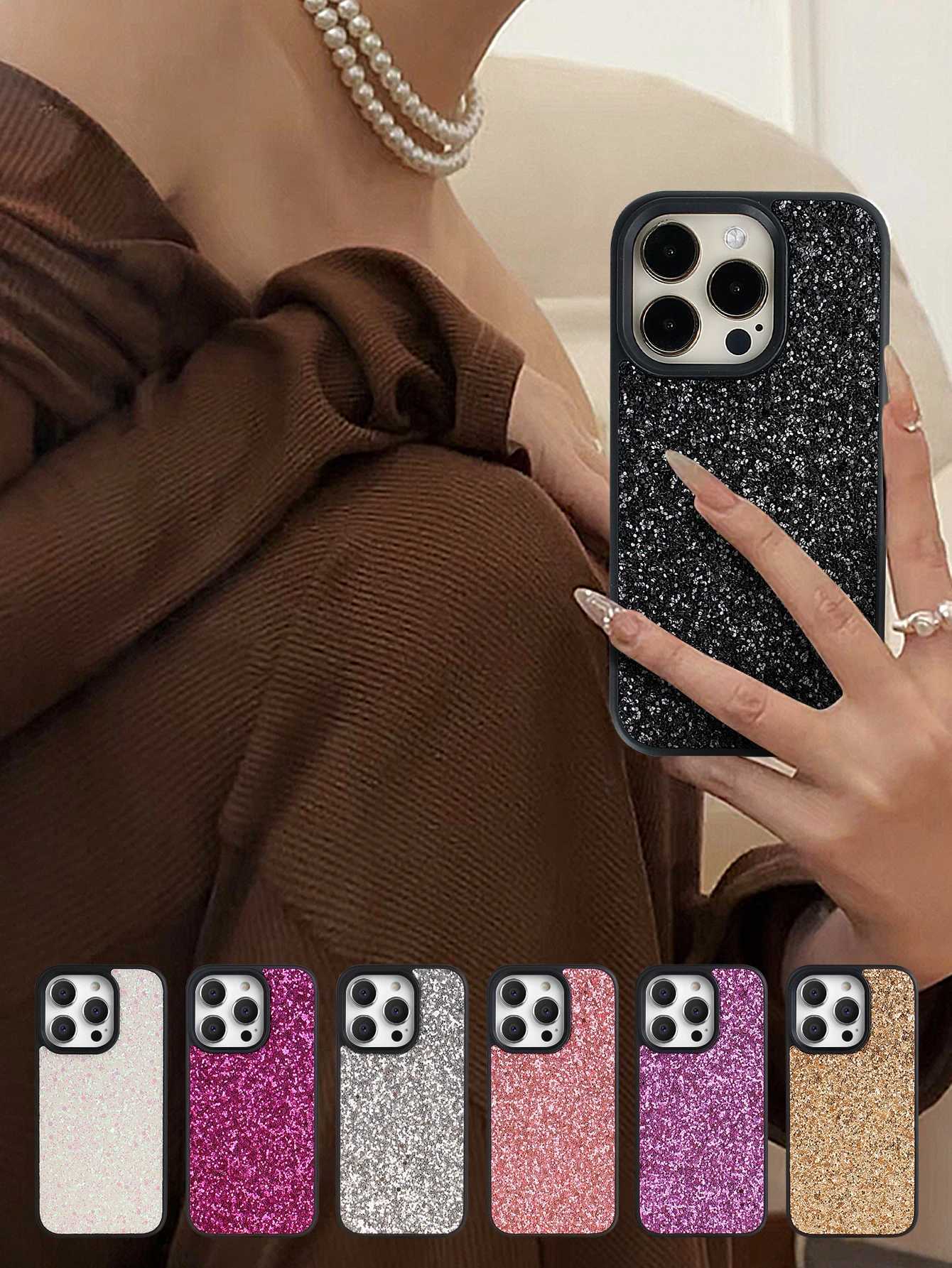 1PCS Luxury Glitter Bling Diamond Leather Phone Case Cpatible with iPhone17 16 16e 15 14 13 12 11 Pro Max Plus X XS XR 7 8 C251209