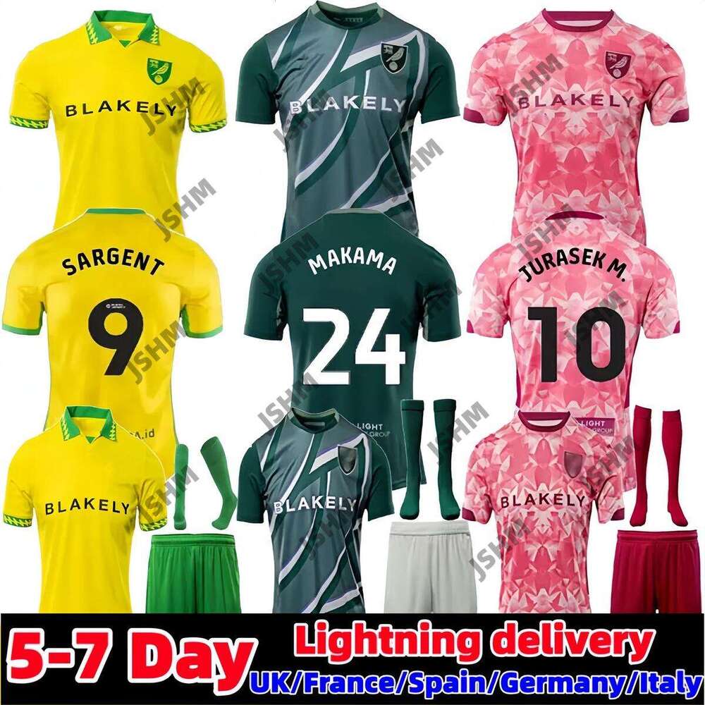 25 26 Norwich Soccer Jerseys 2025 2026 Nor Yellow PUKKI HUGILL RASHICA MCLEAN DOWELL BUENDIA TZOLIS SARGENT away third Men Kid kit football shirt