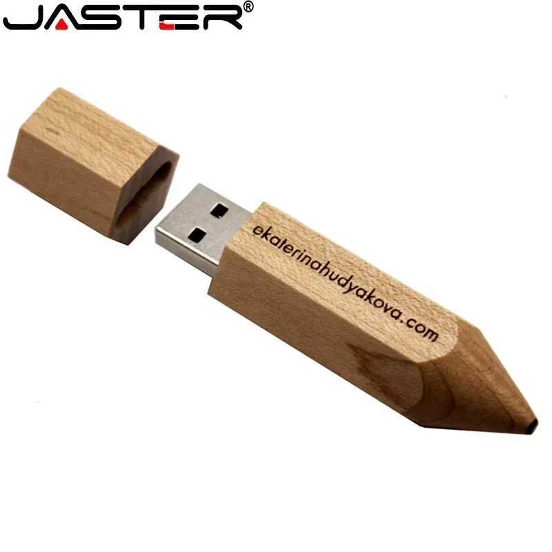 JASTER Wooden pencil USB flash drive 128 GB gifts cust Pen drive 32GB Pendrive 64GB memory stick U Disk C251209
