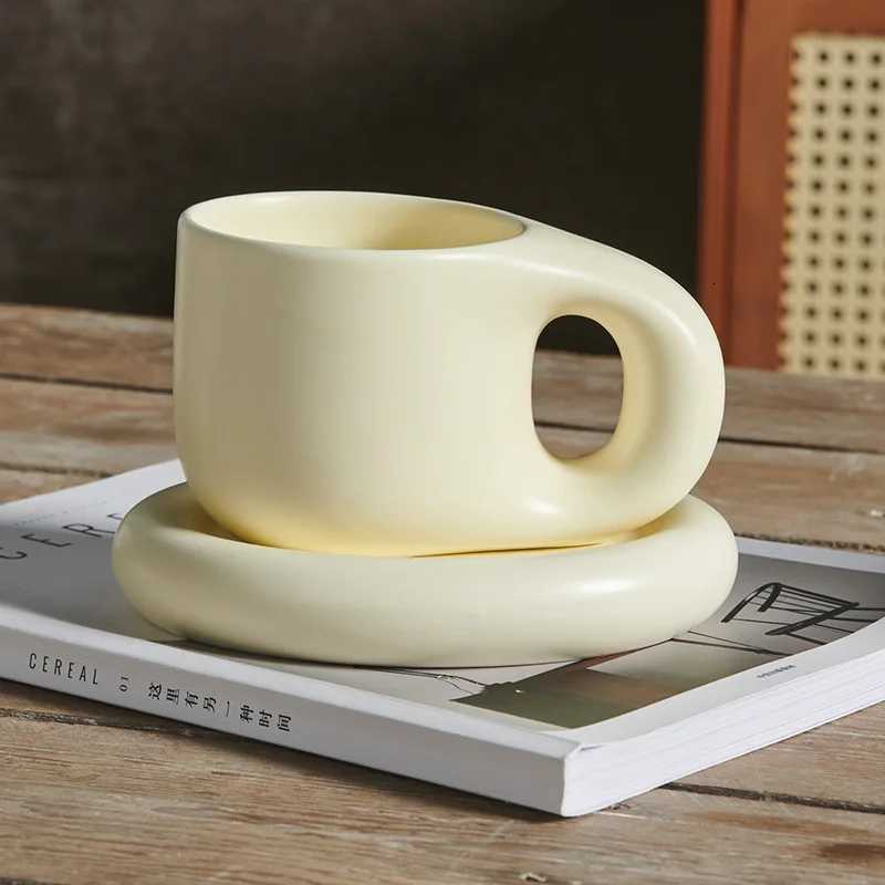 Breakfast milk cup Nordic Fat Ceramic g Summer large capacity student water cup Cute Big Belly Cups couple water coffee gs H251209
