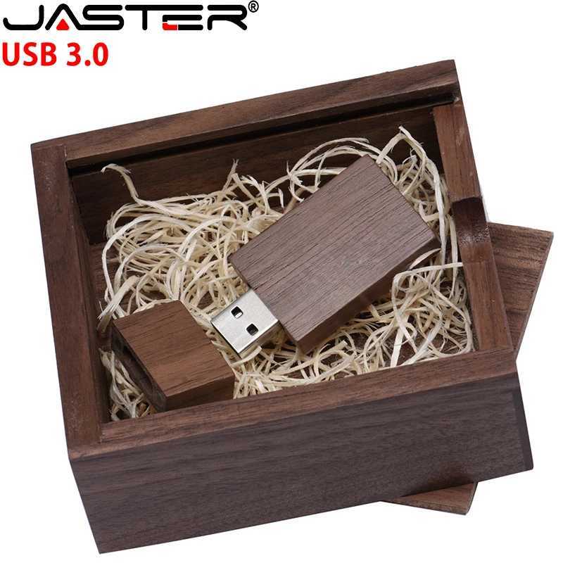 JASTER Wooden High Speed USB 30 Flash Drive Maple Leaf Album Box Pen Drive Photography Wedding Gift Memory Stick 10510540MM C251209
