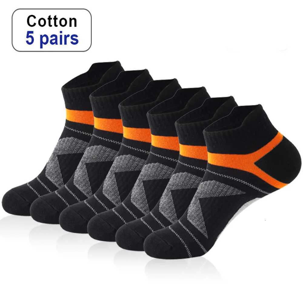 5 Pairs High Quality Socks Mens Ankle Protection Short Socks Breathable Cotton Sports Socks Black Low Cut Run Men Ankle SocksT251209