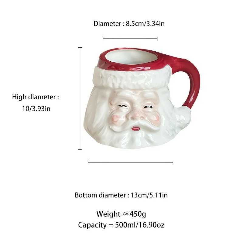 Santa g 500ml Insated Cup for Coffee Soup 3D Santa Design Hand Wash Only Perfect Christmas Gift H251209