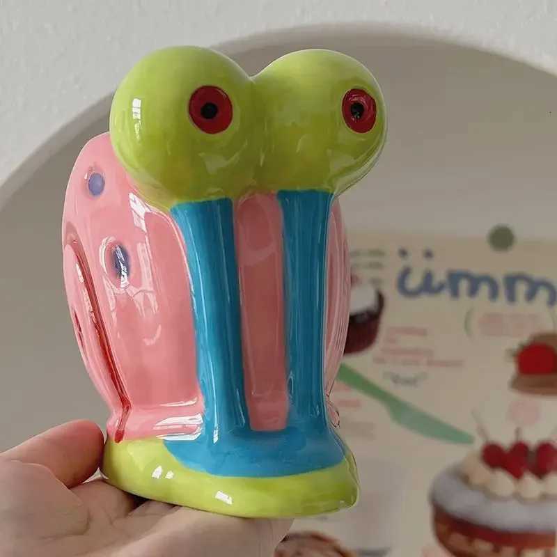 260ML Snail Ceramic Coffee g With Handle Porcelain Milk Tea Cups Cartoon Cute Drinkware For Kids Boys Girls Gift H251209