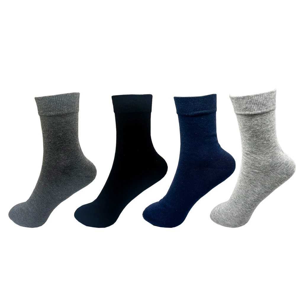 4 Pairs Men Cotton Dress Socks Pure Color High Quality Soft Breathable Black Business Casual Men Summer socks Large SizeT251209