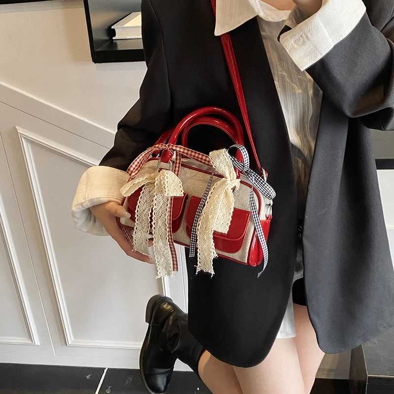 Y2K Top-handle Bags For Girls Lace Ribb Decor Shoder Crossbody Bag JK Accessories 2025 Lat Trend Designer Handbags Luxury Y251209