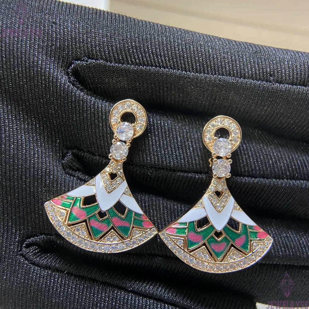 2025 new luxury sector designer earrings for women 18k gold retro vintage enamel stud earring ear rings earings necklace jewelry