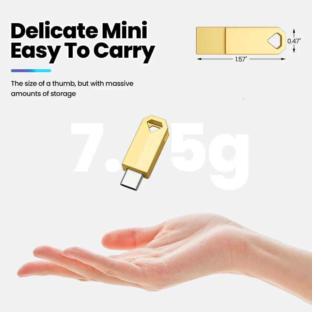 JASTER Key Chain USB Flash Drive 128GB TYPE-C OTG 2 IN 1 Metal Pen Drive 64GB Business Gift Memory Stick 32GB USB Stick 16G C251209