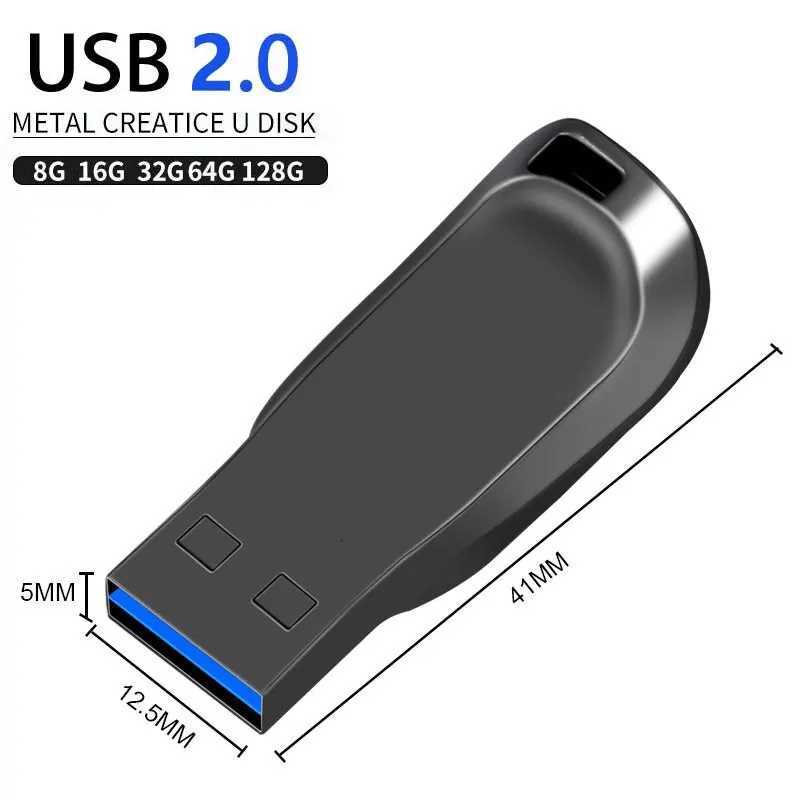 NEW USB Flash Drive 20 High Speed 128GB 64GB 32GB 16GB 8GB Cle USB 20 Flash Pendrive 64GB 128GB Metal 20 Stick Pen Drive C251209