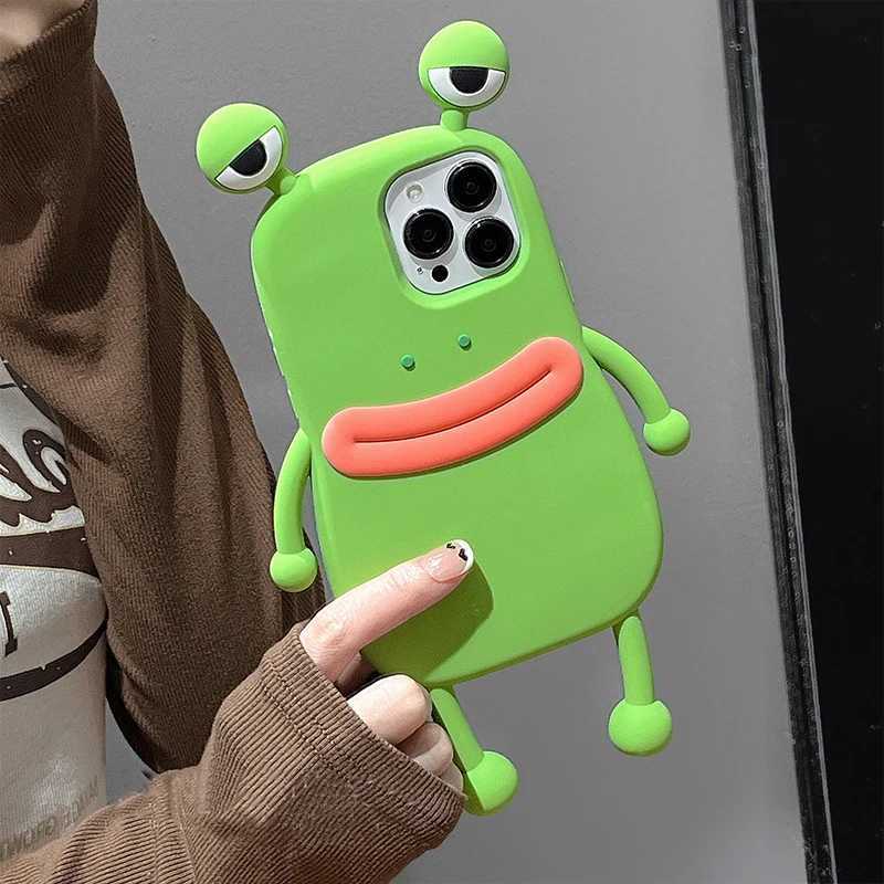 Funny Soft Silicone 3D Frog Phone Case For iPhone 14 13 11 12 15 16 17 Pro Max XS XR 8 Plus Cartoon Cute Shockproof Bumper Cover C251209