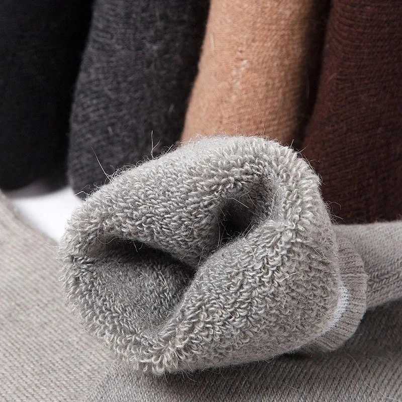 2024 New Winter Super Thicker Warm Socks Wool Male Men Women Socks Solid Socks Merino Wool Socks Against Cold Snow Terry SocksT251209
