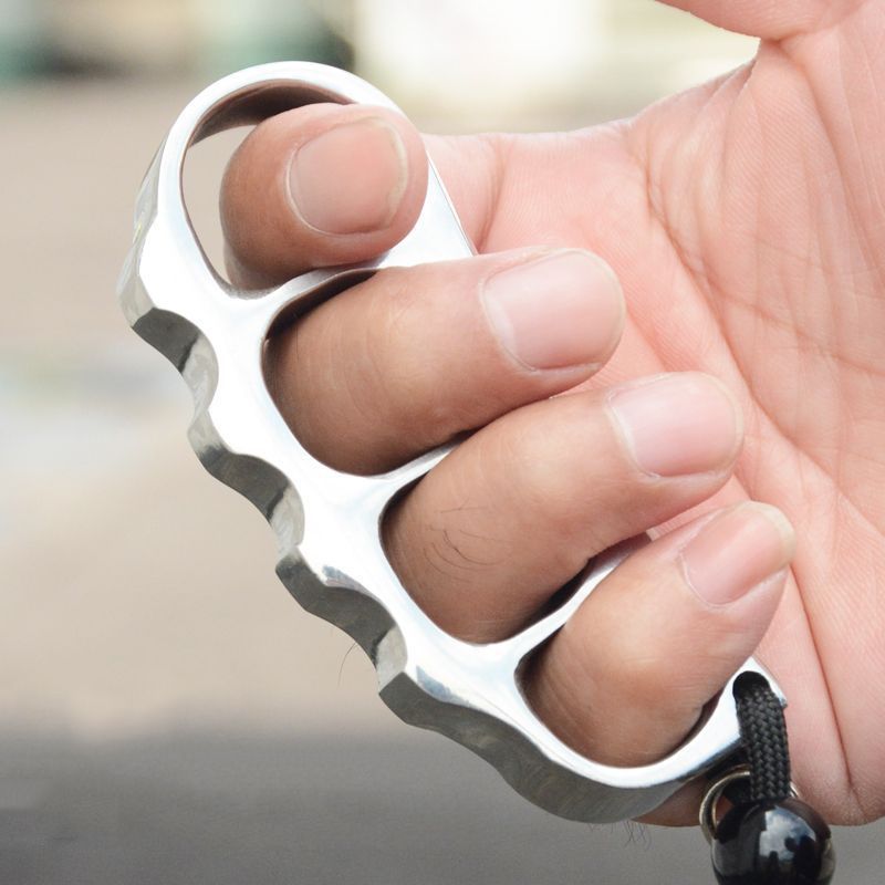 Sturdy brass knuckles Knuckle Duster Boxing Self Defense Four Finger Buckle Window Breaker Outdoor EDC Tool - view 6