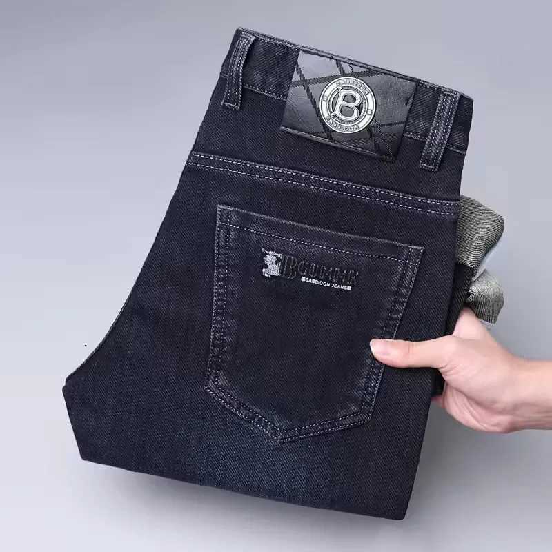Brand Mens Straight-leg Jeans High-quality Light Embroidered Casual Versatile Fashion Slimming Smooth Silhouette Style M251209