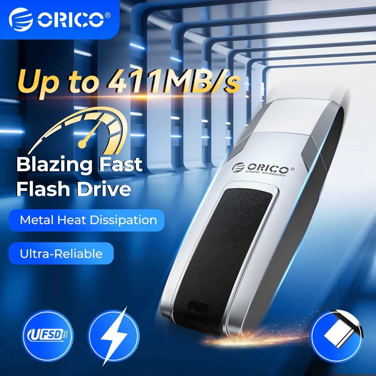 ORICO Fast Flash Drive UFSD Pen Drive Metal Leather USB Flash Drive Type C 411MB/S 512/256GB USB Stick Pendrives tra-Reliable C251209