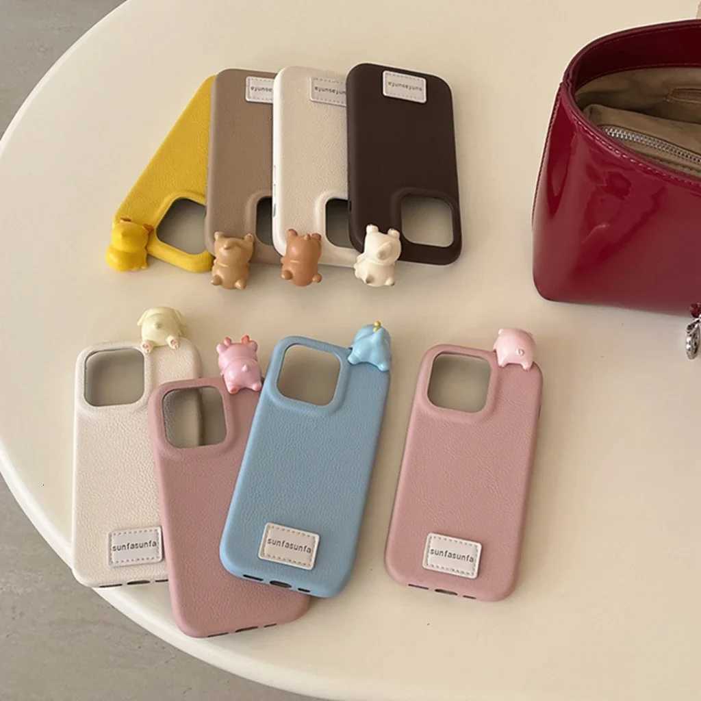 Solid Color Simplicity Stercopic Cute Small s Leather Cover Case for iPhone 16 15 14 13 Pro Max Phone Case C251209