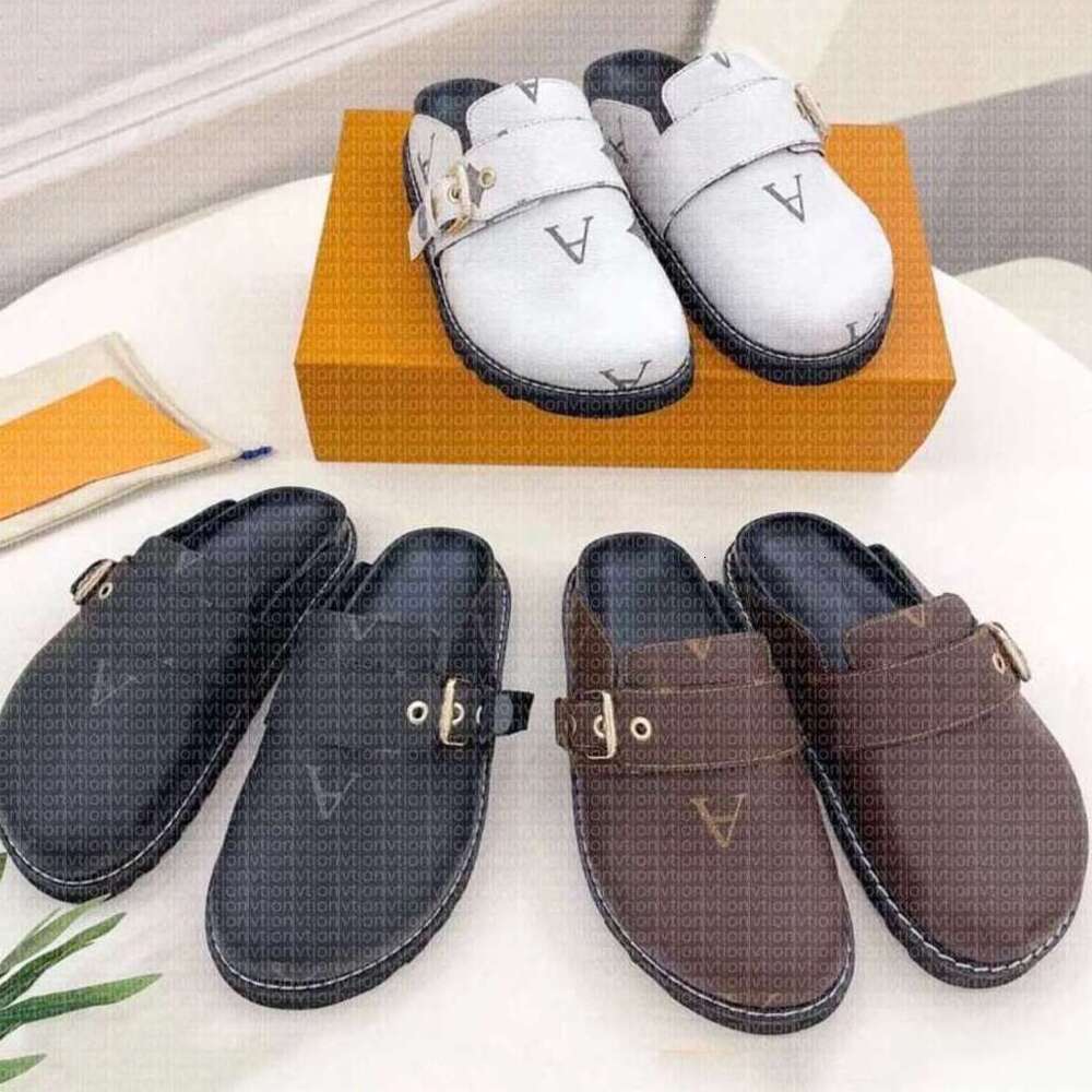 Designer clog Slippers Flat Scuffs sandals Calfskin Mules cosy clog men Slippers Letter Printing Comfort sliders lvtion women Platform sandals fluffy shoes 35-45