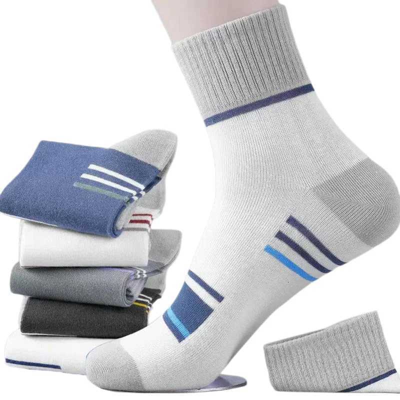 Mens Spring Striped Casual Socks Mens Anti-odor Antibacterial Business Socks High Quality Sports SocksT251209
