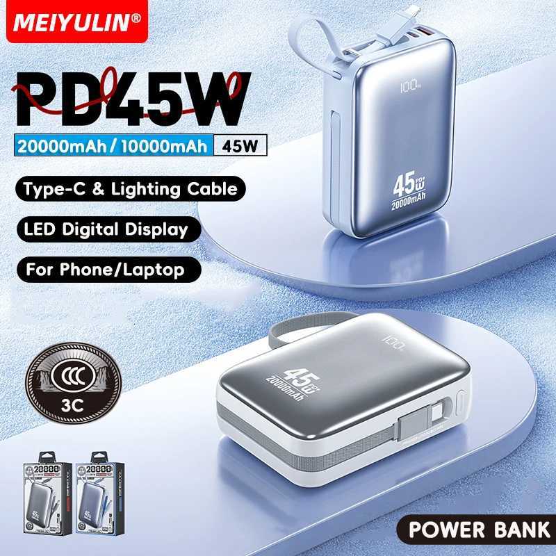 20000mAh 45W PD Power Bank 10000mAh Portable USB C Cable Fast Charging Mobile External Battery For iPhone Laptop H251209