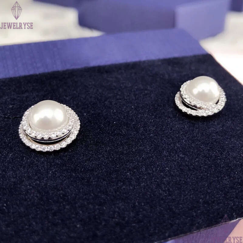 Luxury elegant big round pearl designer earrings for women lovely romantic shine crystal cz zircon geometry hollow charms earring earings ear rings je