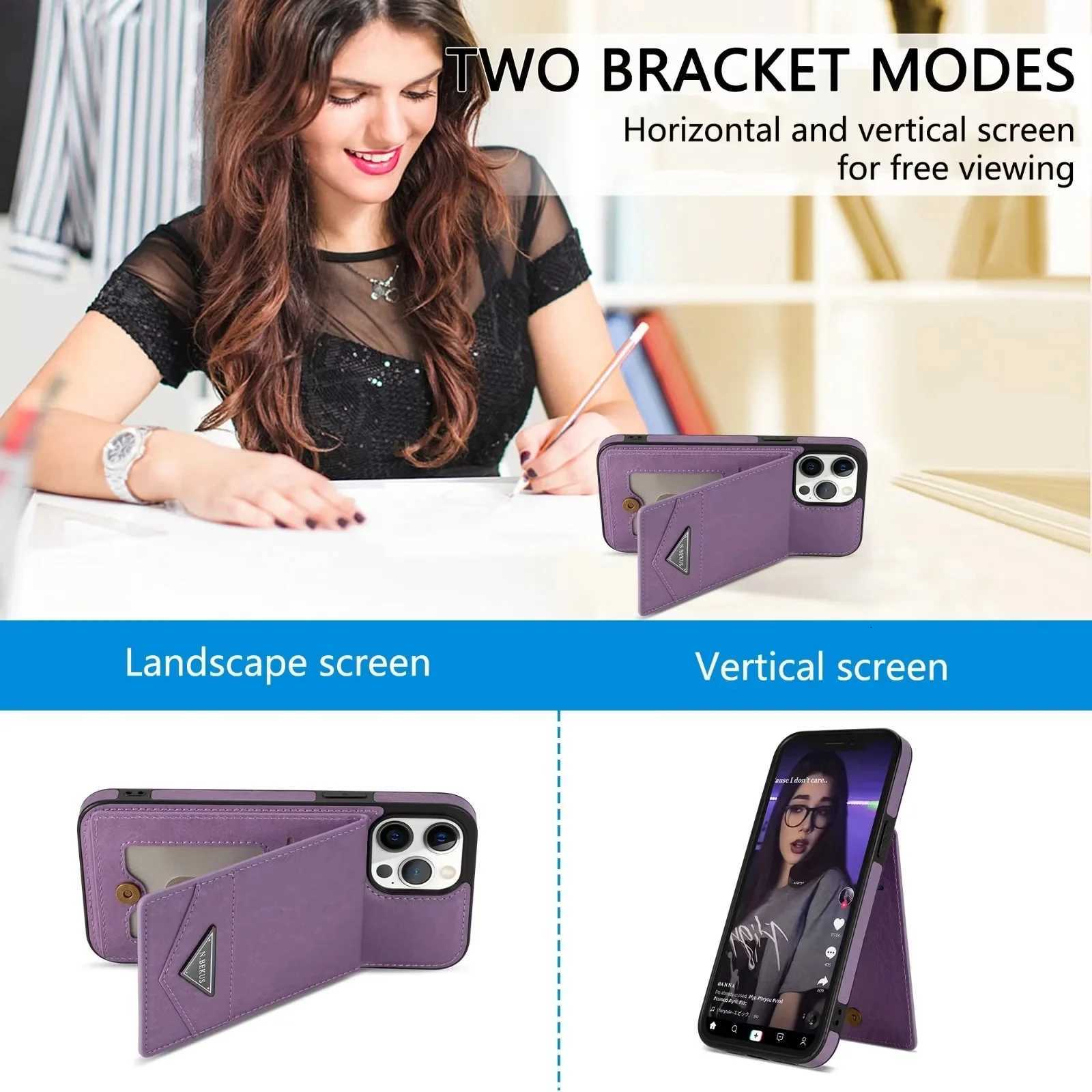 Vertical Cards Solt Wallet Leather Case for iPhone 16 15 14 Pro Max 16E 13 12 11 Pro XR XS Max 7 8 Plus SE Magnetic Stand Cover C251209