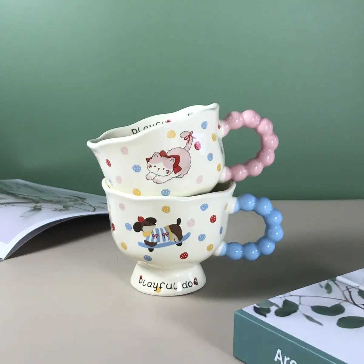 Ins Puppy g - High Quality Gorgeous Ceramic Couple Cups Cute Dog tea cup Ideal for Girls Birthdays and Souvenir Gifts H251209