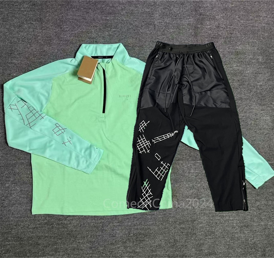 Summer Men's Tracksuits Sportwear Suit long sleeve half-zip running suit training Brand Quick drying Mens Training Casual Jogger Pants Set Sweatpants sets h8902