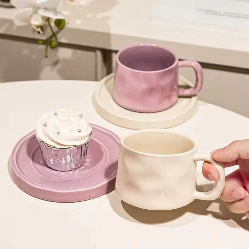 300ML Ceramic Coffee g with Saucer Breakfast Milk g He Off Water Cup Latte Coffee Cup Afternoon teacup Birthday Gifts H251209