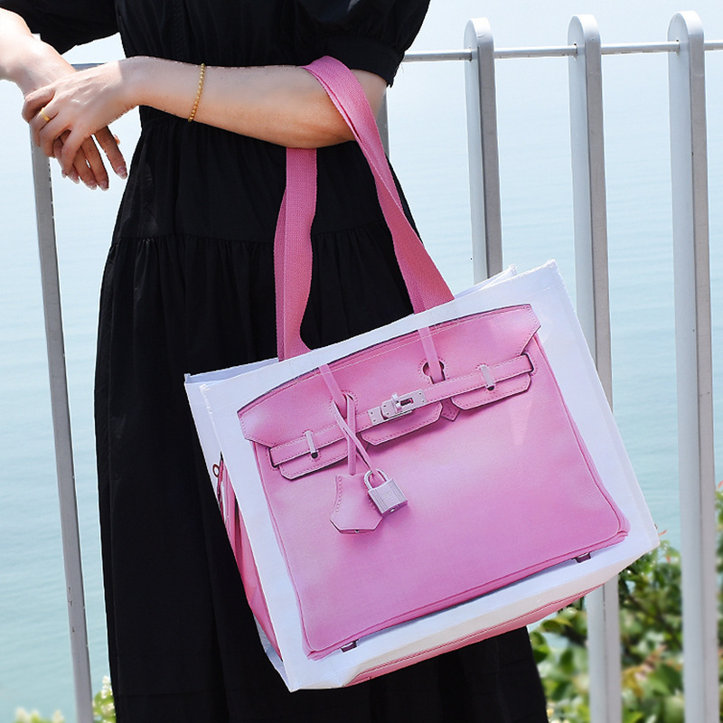 designer bag new Laminated Handheld Woven PP Plastic Waterproof Coated Snakeskin Custom Luggage Packing Storage Casual