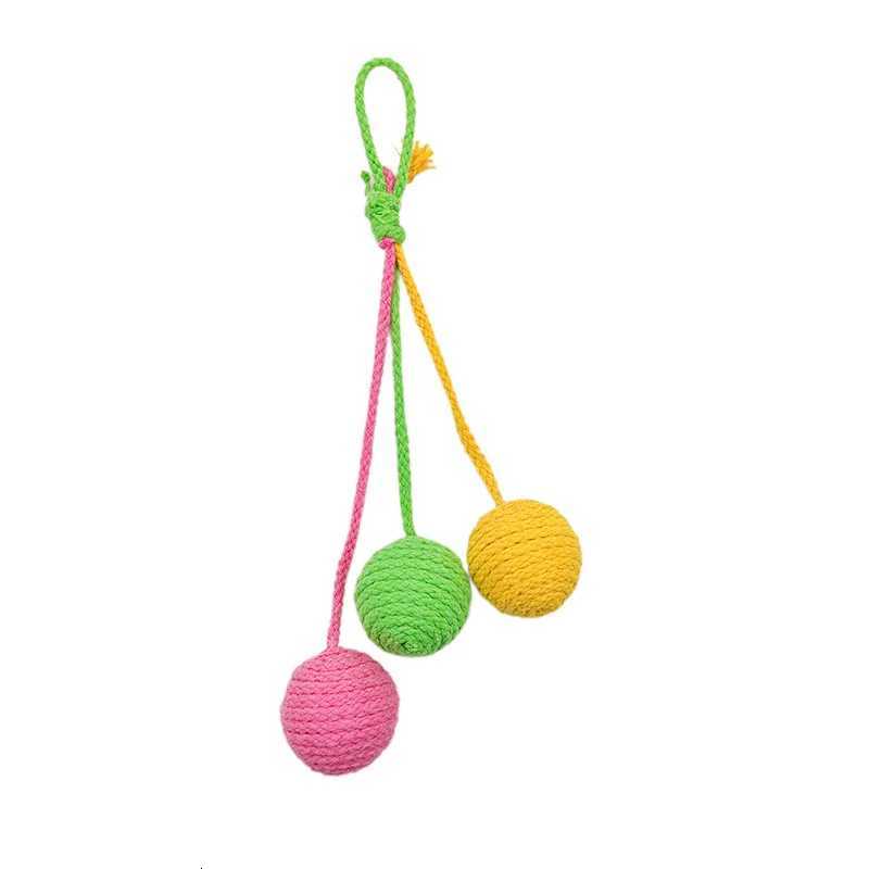 Resistant Chew Toys Can Be Suspended Cat Teasing Toys Cotton Rope Ball Toy Nontoxic Durable Interactive Cog Toy Pet Accessories M251209