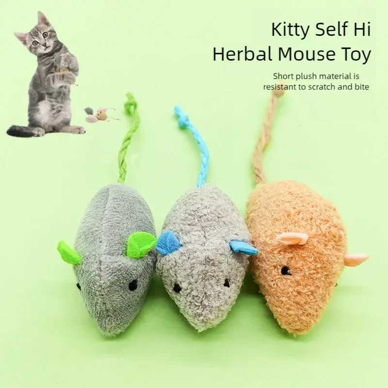 Plush Simulation Mouse Cat Toy Built In Catnip For Cats To Relieve Boredom Durable Scratch Proof Teething Pet Toy Pet Supplies M251209
