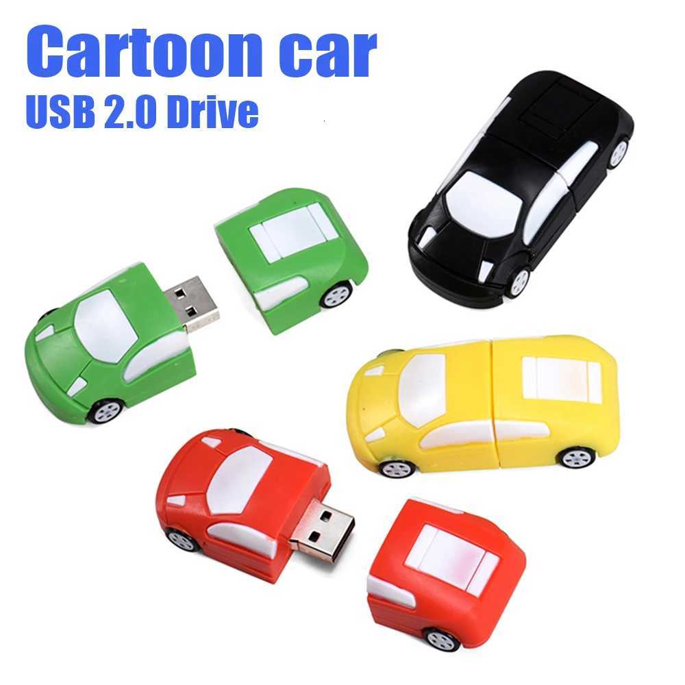 USB 20 Flash Drive Cartoon Car Colorf Cool Pen Drive Mini Memory Stick Portable USB Stick Gifts For Children 64GB C251209
