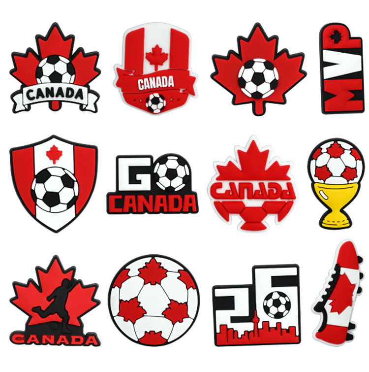 football series shoe flowers decoration buckle pvc soft shoe charms clog accessories DIY hole pin button gift