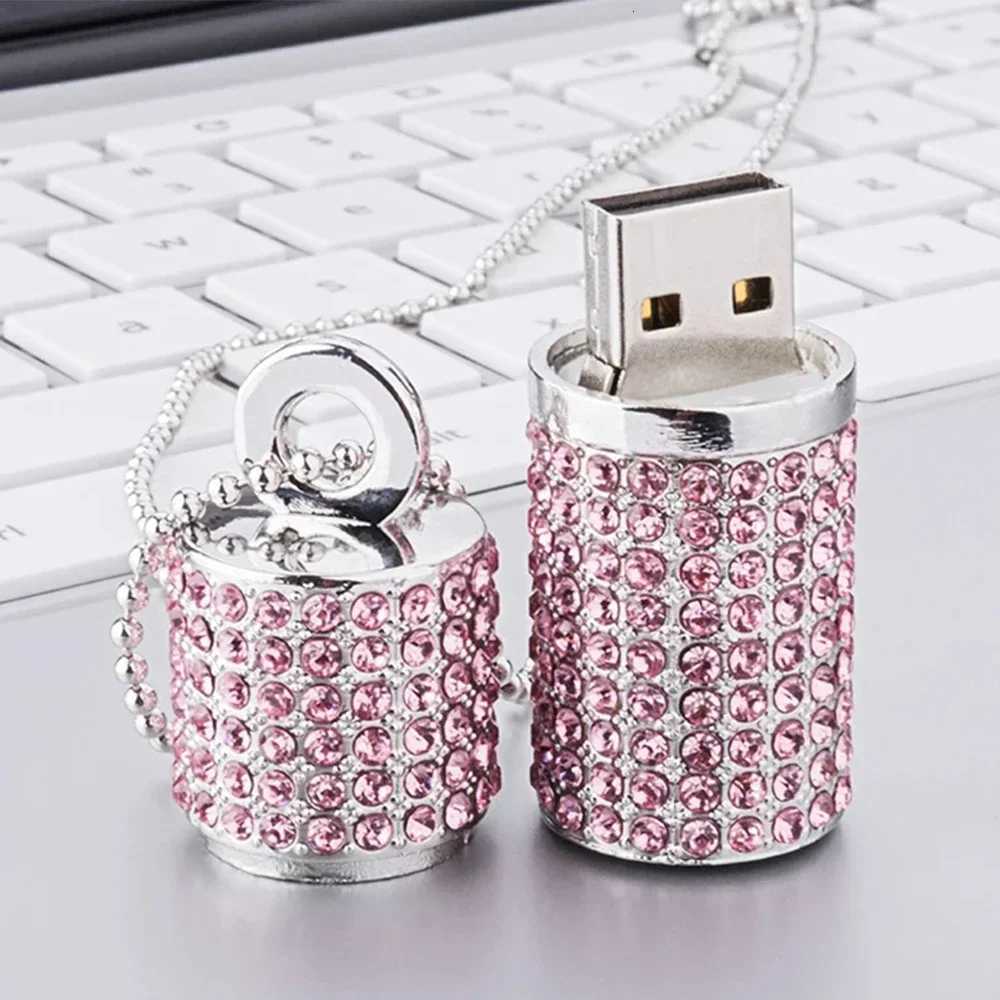 JASTER Crystal USB 20 Flash Drive 128GB Pen Drive 64GB e Memory Stick 32GB Crystal Necklace Birthday Gift C251209