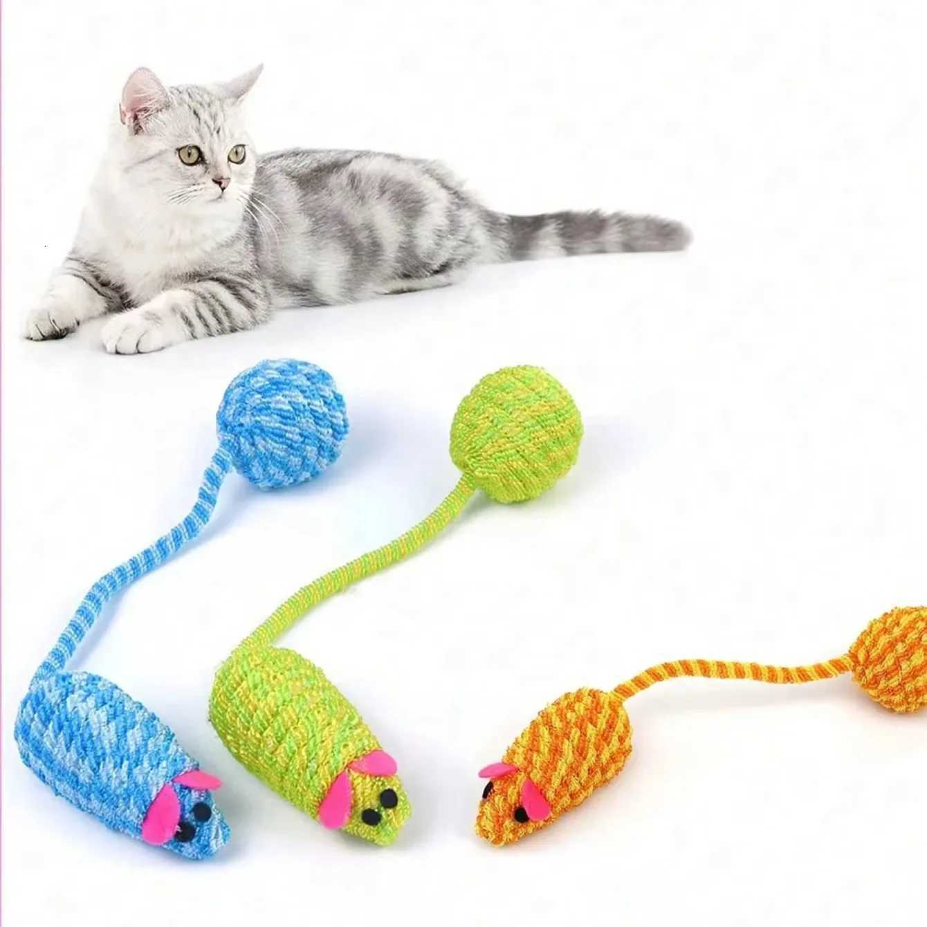 1PC Pet Cat Toy Knitting Mouse Tail Ball Teasing Cat Toy Rustling cosas para gat Cat Play Toy for Pet Use Only M251209
