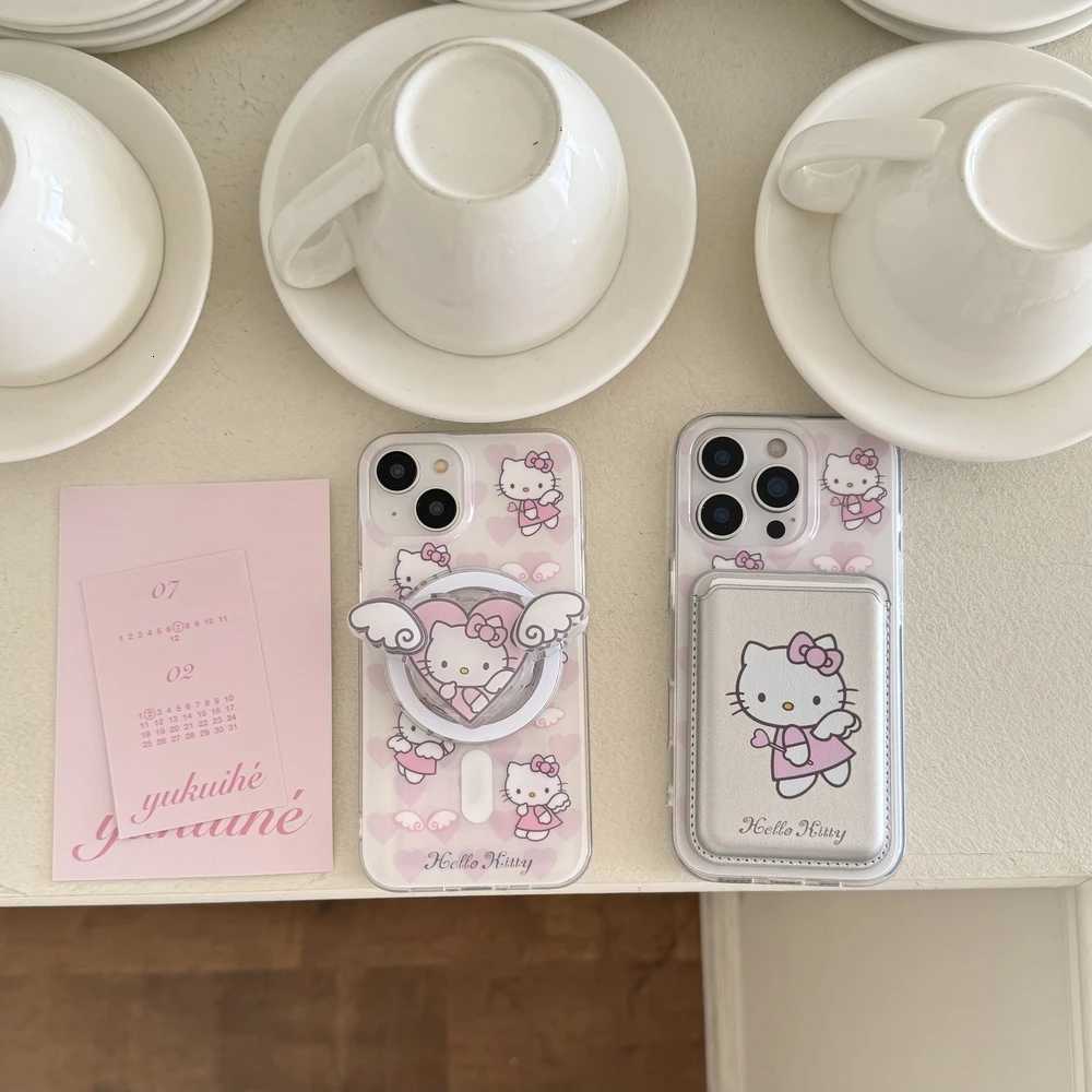 Cute Angel Phone Case For iPhone 17 16 15 14 13 12 Pro Max Magnetic Grip Holder Wireless Charge Cover C251209