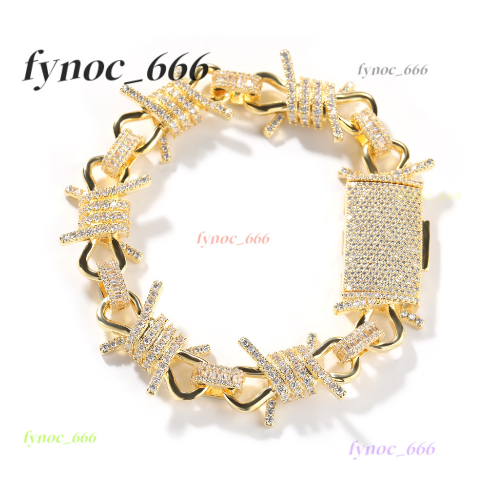 19mm Hip Hop Punk Mens Thorns Cuban Link Chain Necklace Bracelets Moissanite Men Jewelry