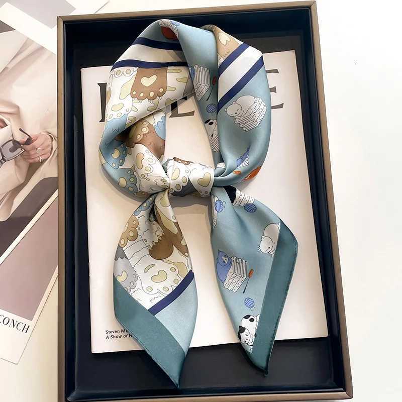 Luxury 2025 Neckerchief Female Luxury Square Scarf for Women Silk Shawl Satin Hijab Fashion Wraps Hair Bands Ribbon Headband Bandana Y251208