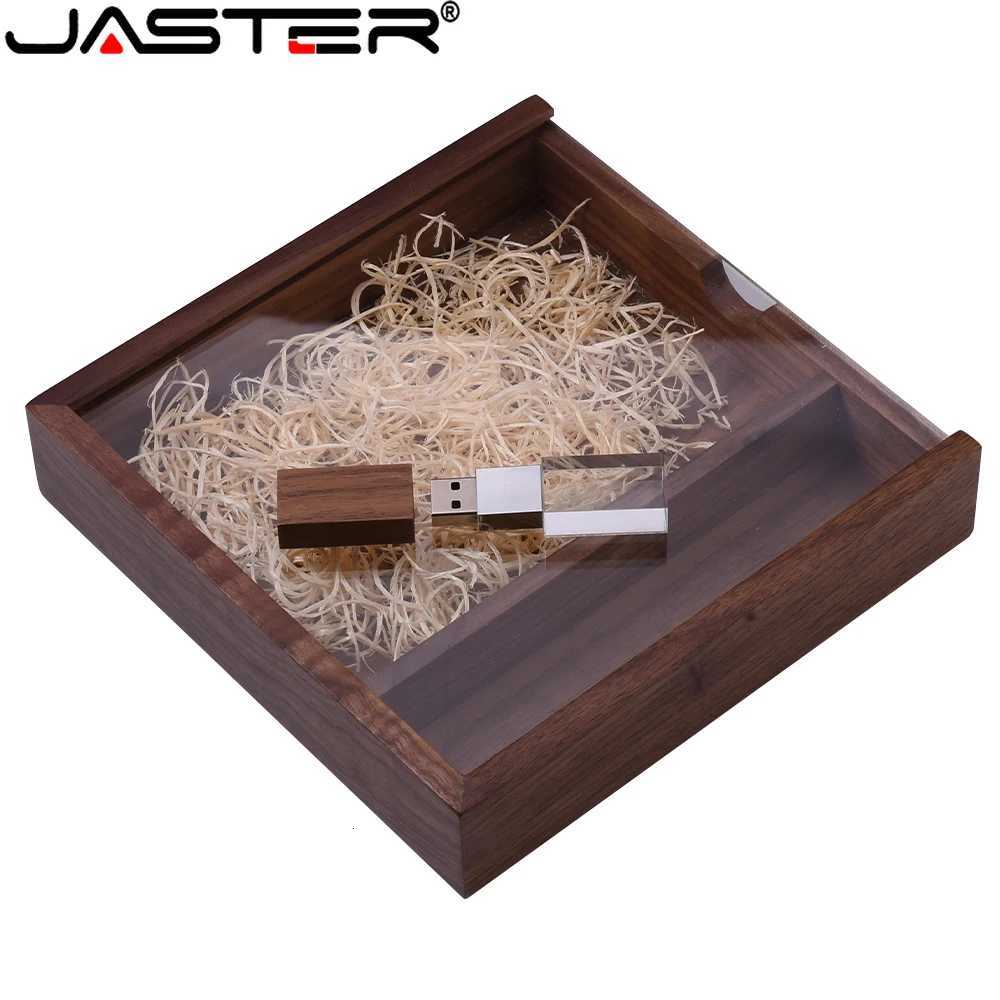 JASTER Wooden Photo Album Box USB 20 Flash Drives 128GB cust Memory Stick 64GB Wedding Gift Pen Drive 32GB C251209
