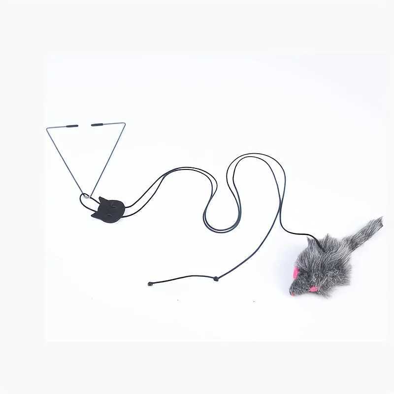 Interactive Door Hanging Cat Toy with Black Mouse Teaser - Entertain and Exercise Your Cat Toy for Indoor Cats Play Supplies M251209