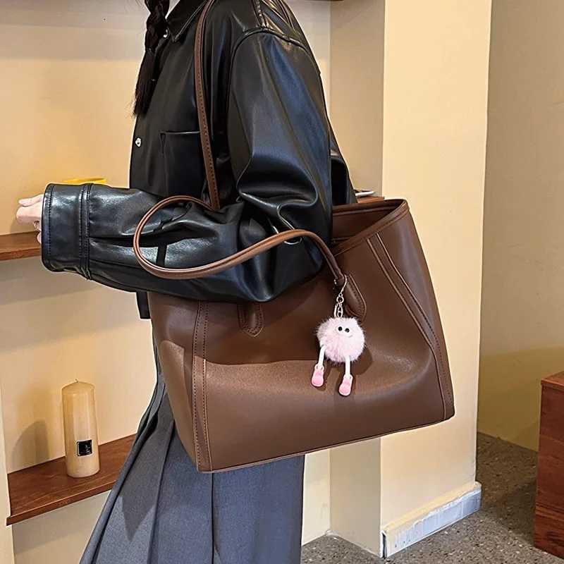 Solid Color PU Leather Wens Handbag Versatile Korean Single Shoder Underarm Bag Temperament Tote Bag for Wen Daily Use Y251209